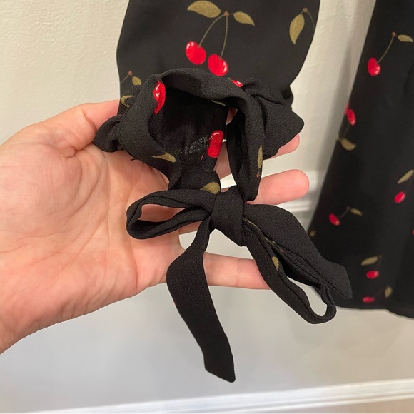 Tobi Dresses Cherry Print Wrap Dress Size Small. - Picture 3 of 8